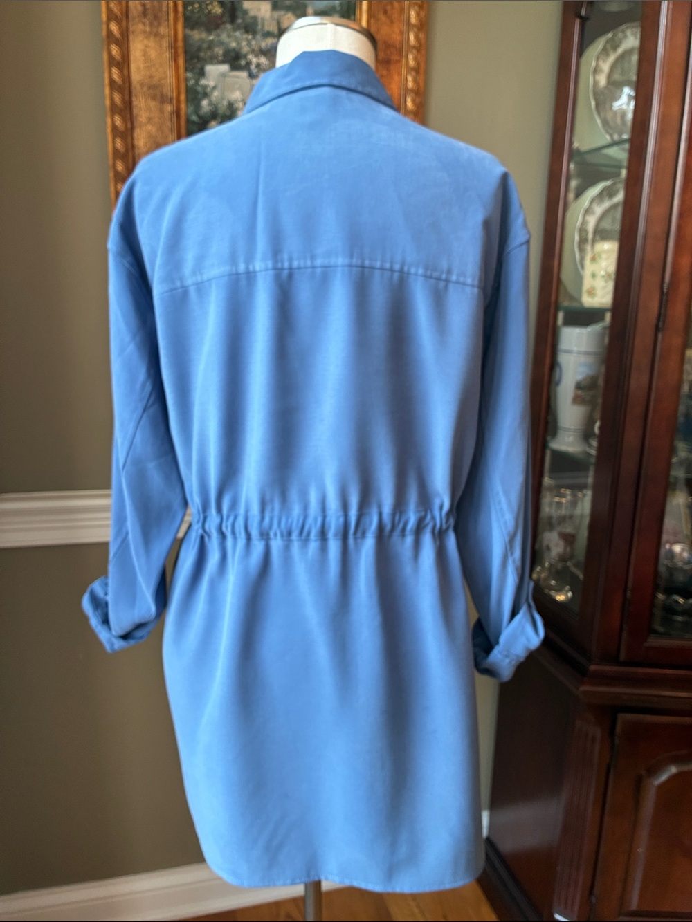Anne Klein Light Blue Drawstring Utility Jacket Size Small - Picture 5 of 6